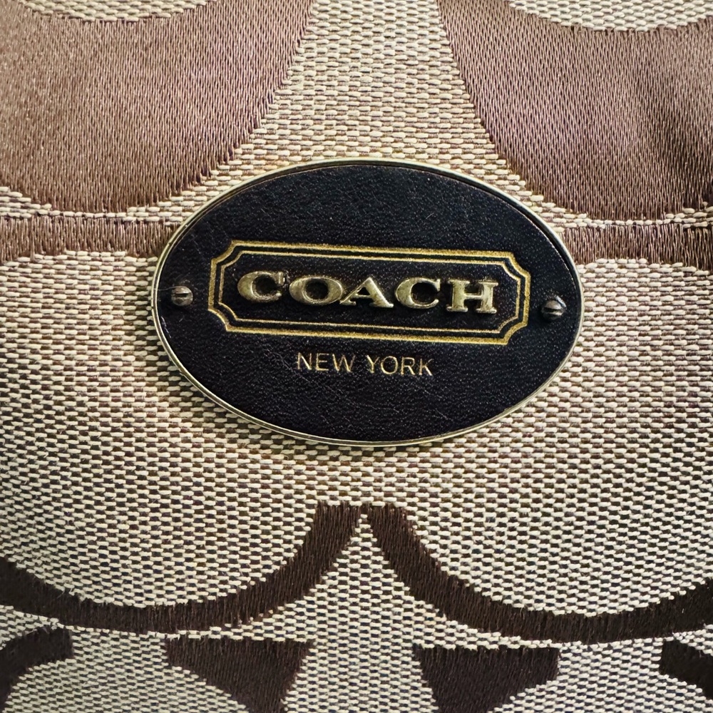 Coach Legacy Haley satchel signature canvas with dark brown leather trim - Picture 4 of 11